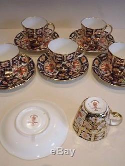 Vintage Royal Crown Derby Imari 15 Piece Coffee Set For 6 No. 2451 Pristine Con