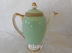 Vintage Royal Doulton 15 Piece Coffee Set With Coffee Pot Green Gold H4381