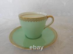 Vintage Royal Doulton 15 Piece Coffee Set With Coffee Pot Green Gold H4381