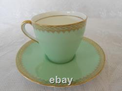 Vintage Royal Doulton 15 Piece Coffee Set With Coffee Pot Green Gold H4381
