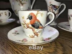 Vintage Royal Doulton Birds Part H1422 Coffee Set Circa 1920s