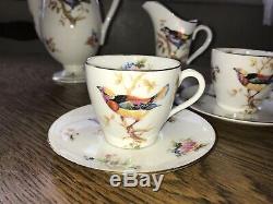 Vintage Royal Doulton Birds Part H1422 Coffee Set Circa 1920s