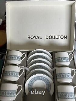 Vintage Royal Doulton Counterpoint Coffee Cups Set Of 6