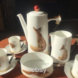 Vintage Royal Doulton Reynard The Fox Coffee Set for 4 People Excellent Cond