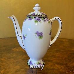 Vintage Royal Doulton Violets Coffee Pot & Cups Set