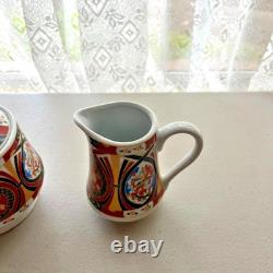 Vintage Royal Japan Imari Style 15pc Coffee Tea Set Gold Kabuki Cup Pot 1970s
