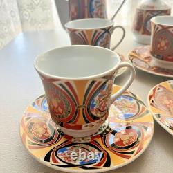 Vintage Royal Japan Imari Style 15pc Coffee Tea Set Gold Kabuki Cup Pot 1970s