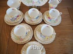 Vintage Royal Stafford Porcelain'Fern Posy' Tea Set 6 Cup Trios & More 21pcs