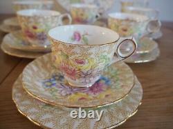 Vintage Royal Stafford Porcelain'Fern Posy' Tea Set 6 Cup Trios & More 21pcs