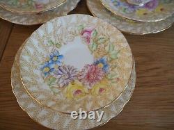 Vintage Royal Stafford Porcelain'Fern Posy' Tea Set 6 Cup Trios & More 21pcs