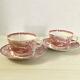 Vintage Royal Staffordshire Clarice Cliff Coffee Cup & Saucers 2 Set 1930