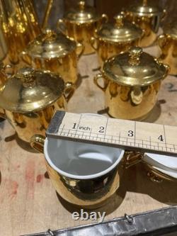 Vintage Royal Worcester Gold Lustre Tea Coffee Set Made In England