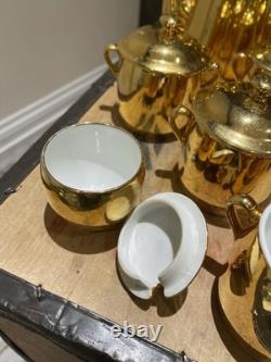 Vintage Royal Worcester Gold Lustre Tea Coffee Set Made In England