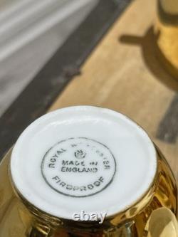 Vintage Royal Worcester Gold Lustre Tea Coffee Set Made In England