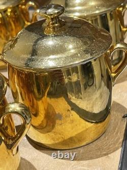 Vintage Royal Worcester Gold Lustre Tea Coffee Set Made In England