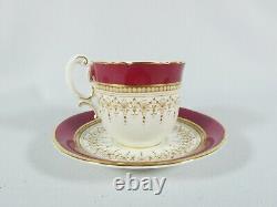 Vintage Royal Worcester Red Ruby Regency 9pc Demitasse Set Coffee Pot Cup China