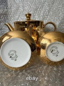 Vintage Royal Worcester Tea/Coffee Set With A Reflective Gold Lustre Finish