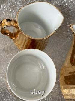 Vintage Royal Worcester Tea/Coffee Set With A Reflective Gold Lustre Finish
