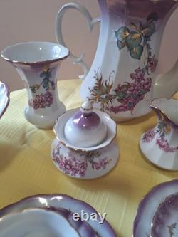 Vintage Russian Ukrainian? Coffee Set beautiful Purple lilac design