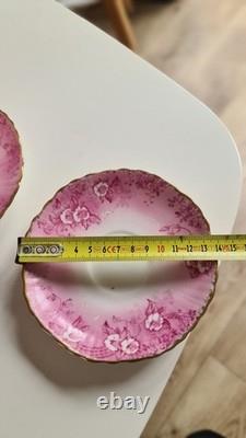 Vintage SHELLEY WILEMAN china PINK DAISY 8644 COFFEE SET for 4 People