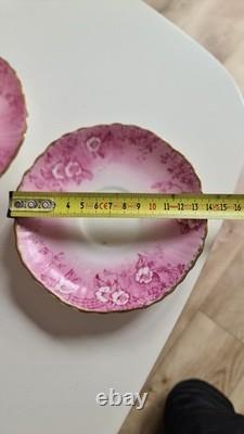 Vintage SHELLEY WILEMAN china PINK DAISY 8644 COFFEE SET for 4 People