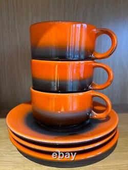 Vintage SIC Ceramics Casale Monferrato 1970s coffee set burnt orange/chocolate