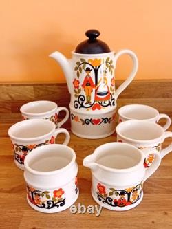 Vintage Sadler- England- Coffee Set Coffee Pot-milk-sugar 4 Cups