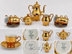 Vintage Sadler Gold Lustre Coffee Set 15 Piece Staffordshire England 6 Person Vintage Sadler Gold Lustre Coffee Set 15 Piece Staffordshire England 6 Person