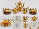 Vintage Sadler Gold Lustre Coffee Set 15 Piece Staffordshire England 6 Person
