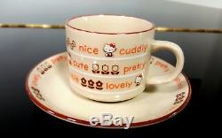 Vintage Sanrio Hello Kitty Ceramic Coffee Tea Set Complete Sugar Bowl 1976