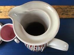 Vintage Scandinavian Stig Lindberg Style Striped Faience Coffee Set Unknown S