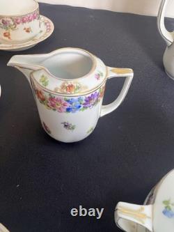 Vintage Schumann Bavaria Germany Empress Dresden Flowers Coffee/Tea Set 19 Pcs