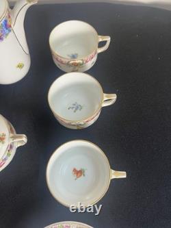 Vintage Schumann Bavaria Germany Empress Dresden Flowers Coffee/Tea Set 19 Pcs