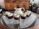 Vintage Senca Portugal Pottery Coffee Set Mid Century Retro 70s Pot Mugs Jug Cup