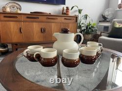 Vintage Senca Portugal Pottery Coffee Set Mid Century Retro 70s Pot Mugs Jug Cup