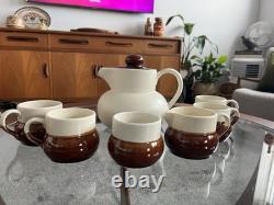 Vintage Senca Portugal Pottery Coffee Set Mid Century Retro 70s Pot Mugs Jug Cup