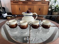 Vintage Senca Portugal Pottery Coffee Set Mid Century Retro 70s Pot Mugs Jug Cup