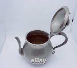 Vintage Serge Nekrassoff Hand Wrought Pewter Large Coffee Tea Set Platter 23714