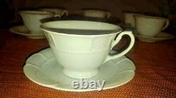 Vintage Set 6 Rosenthal Germany Tea Coffee Cappuchino Cups & Saucers Embossed