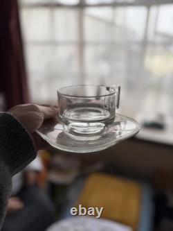 Vintage Set Arno Glass Coffee Cups and Saucers Set of 6