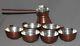 Vintage Set Hand Made Copper Turkish Coffee Pot And 6 Cups