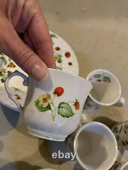 Vintage Set James Kent Old Foley Strawberry Staffordshire Tea Coffee Cups Plates