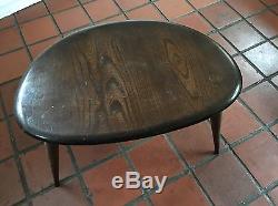 Vintage Set Nest Of 3 Ercol Pebble Side Tables Dark Wood Coffee Table English