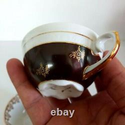 Vintage Set Of 3 Coffee Cups Without Saucers Chodziez 1924-50 Porcelain Gilding