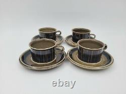 Vintage Set Of (4) Kosmos Arabia Coffee Cups And Saucers Made In Finland 1966