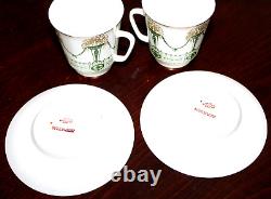 Vintage Set of 2 Coffee Cups and Saucers Porcelain Lomonosov LFZ