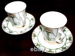 Vintage Set of 2 Coffee Cups and Saucers Porcelain Lomonosov LFZ