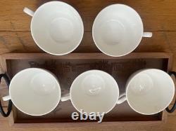 Vintage Set of 5 Figgjo Flint Coffee Cups Torskefiske MCM Scandinavian Folk Art