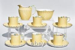 Vintage Set of 6 Aysnely 1545 Demitasse Cups & Saucer, Creamer & Sugar Floral