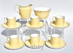 Vintage Set of 6 Aysnely 1545 Demitasse Cups & Saucer, Creamer & Sugar Floral